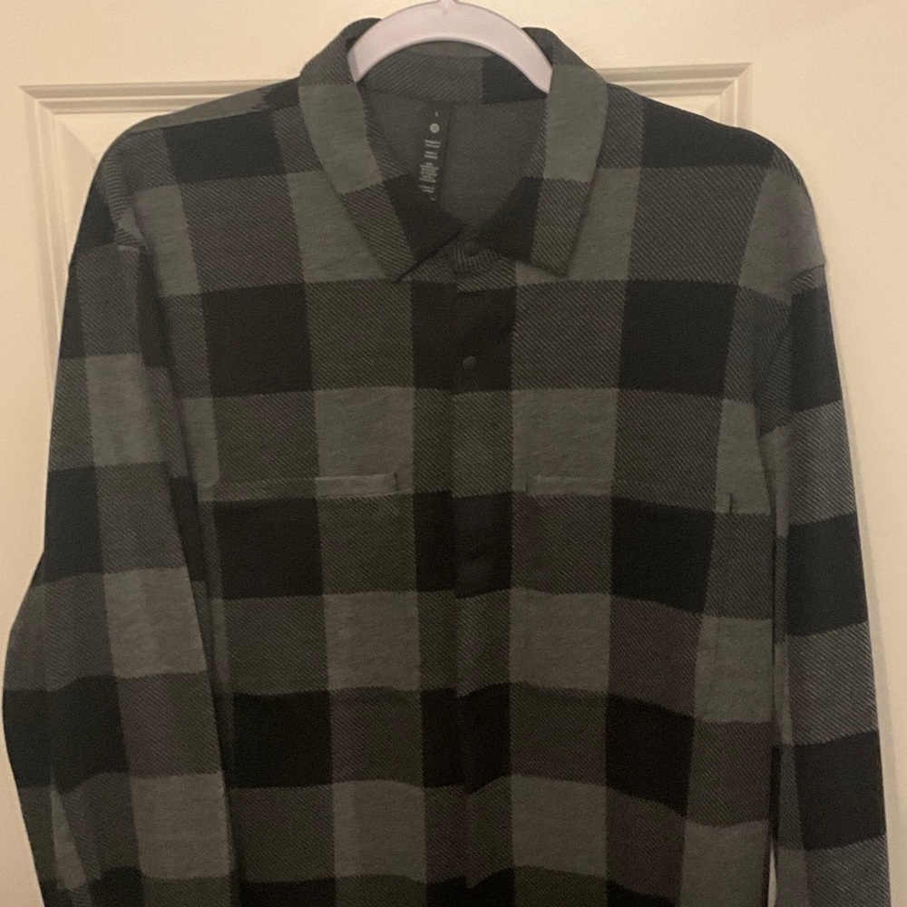 lululemon athletica Black and Gray Plaid Shirt